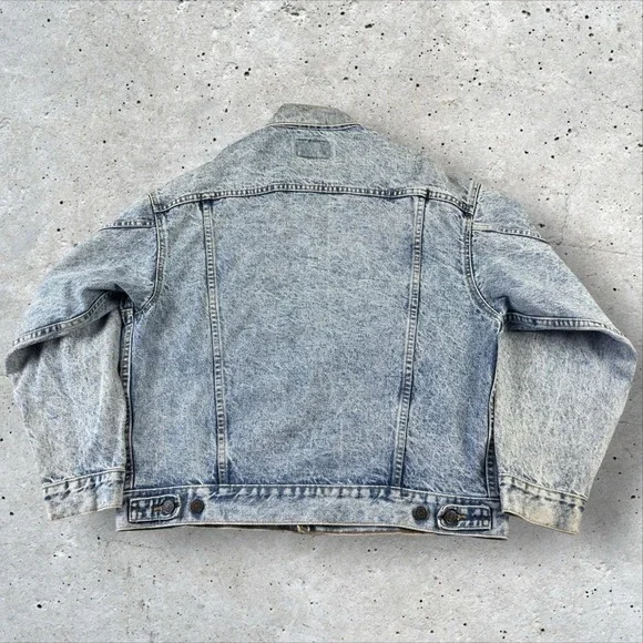 Vintage Levis‎ Denim Jacket Mens Large Acid Wash Type 3 Trucker USA 70507 0219